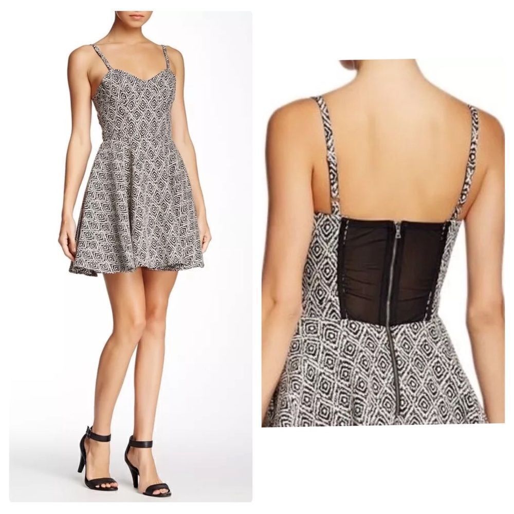 Sam Edelman Black & Gray Diamond Part Dress Size 0